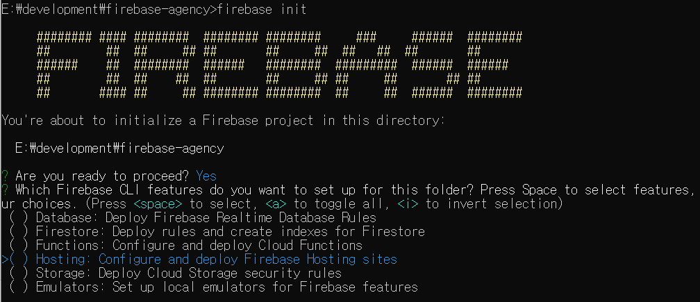 firebase init